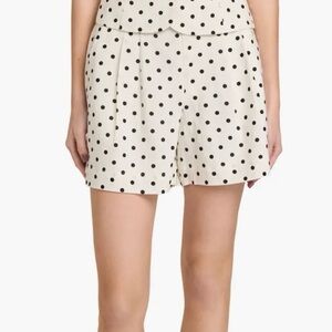 Wayf Cream and Black Polka Dot Women's Shorts